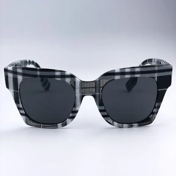 NEW Burberry BE4364 KITTY 399487 Check White/BlackGradient Unisex Sunglasses